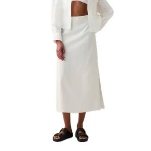 GAP White Linen Midi Skirt